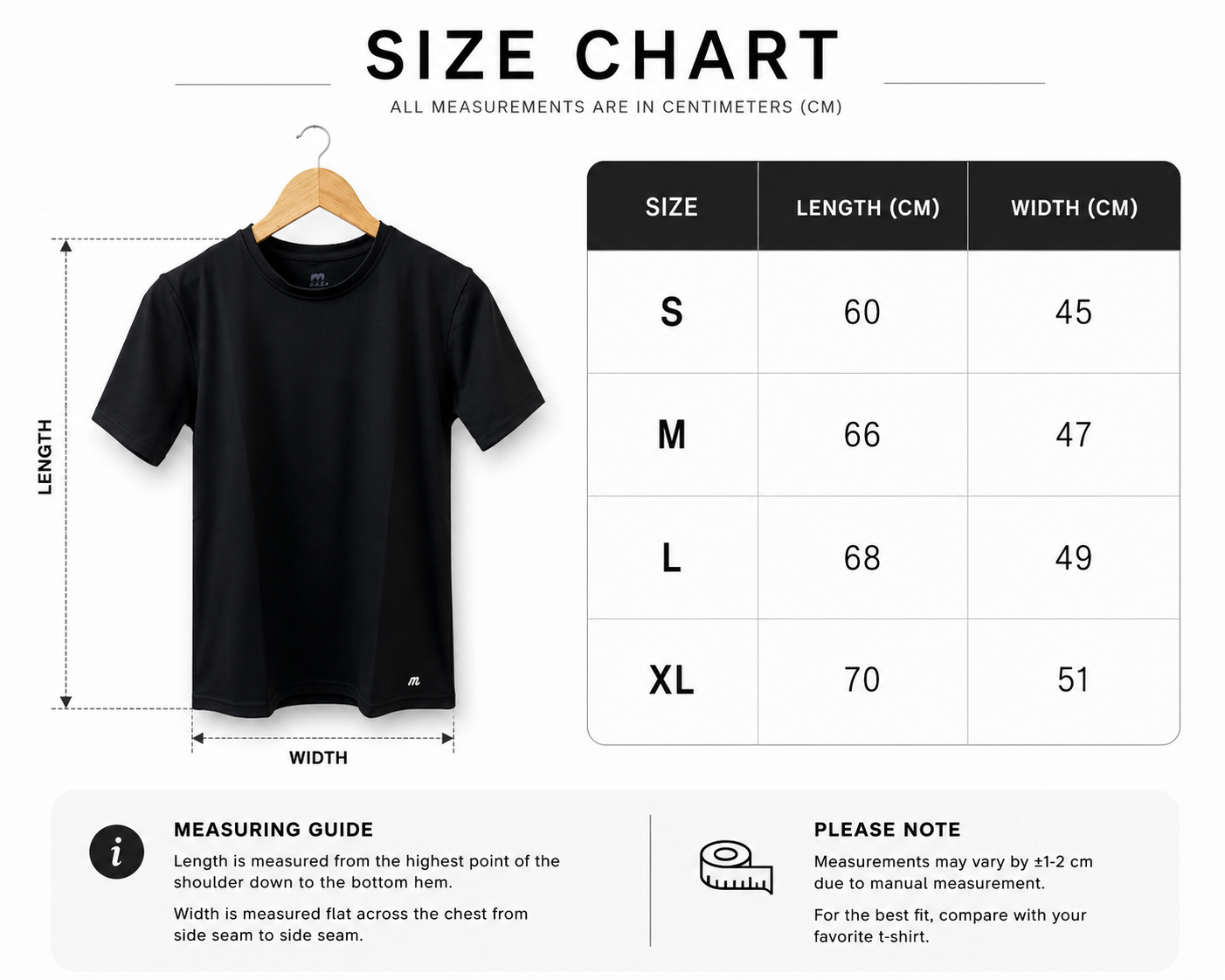 Unisex Black Daily Active Tee